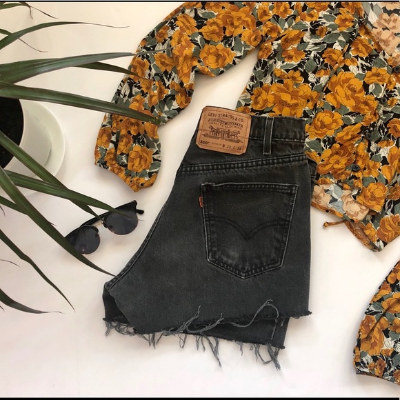 Levi's Pants - Vintage Levi’s black high waist cutoff shorts